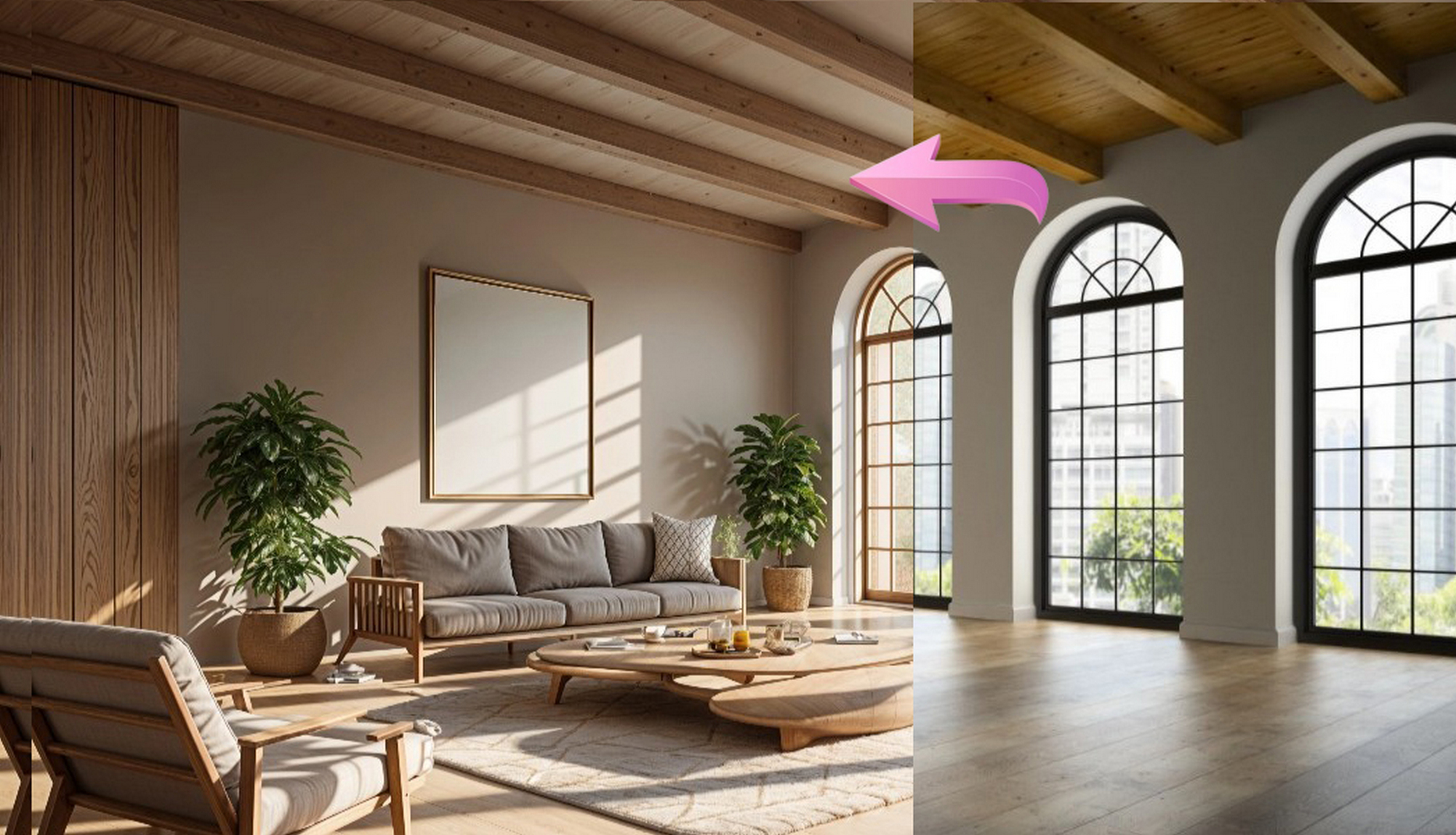 L’IA est en mesure de décorer une pièce dans le style que vous souhaitez. © Remodeled.ai